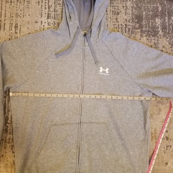 Under Armour Gray Zip-Up Hoodie, Men's XL - Picture 7 of 9